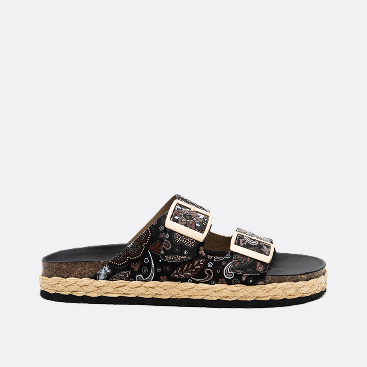Ateneo Cora Leather Black Slide
