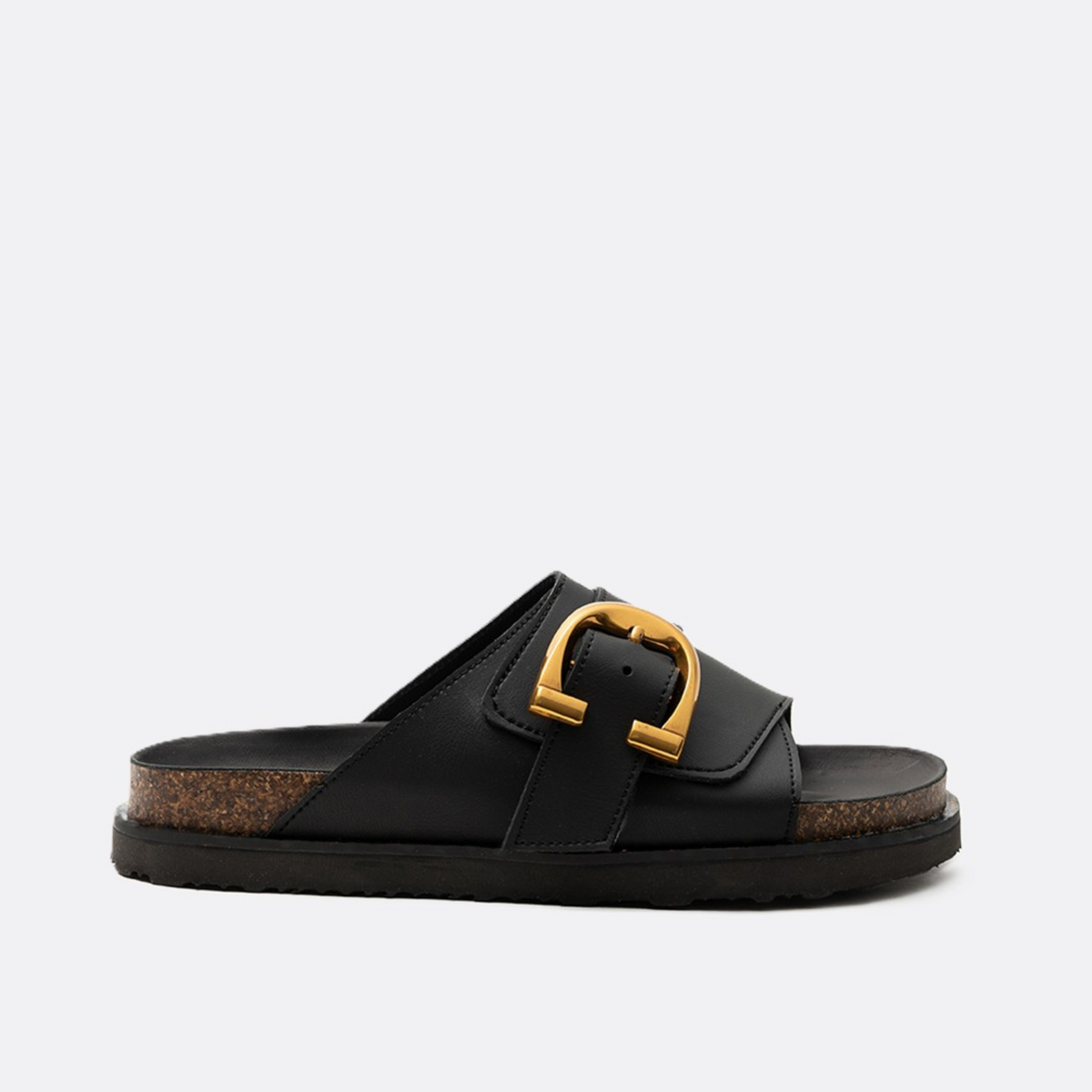 Ateneo Elena Leather Black Slide
