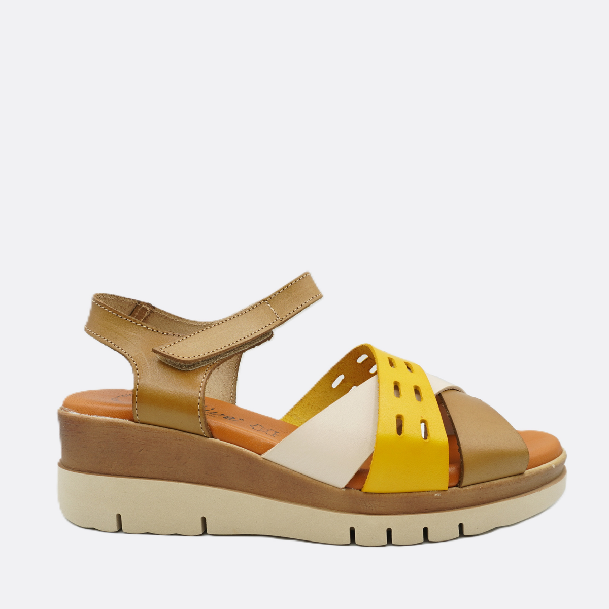 Luxdive Agrigento Termul Yellow Leather Wedge Sandal - Premium Footwear Port Douglas