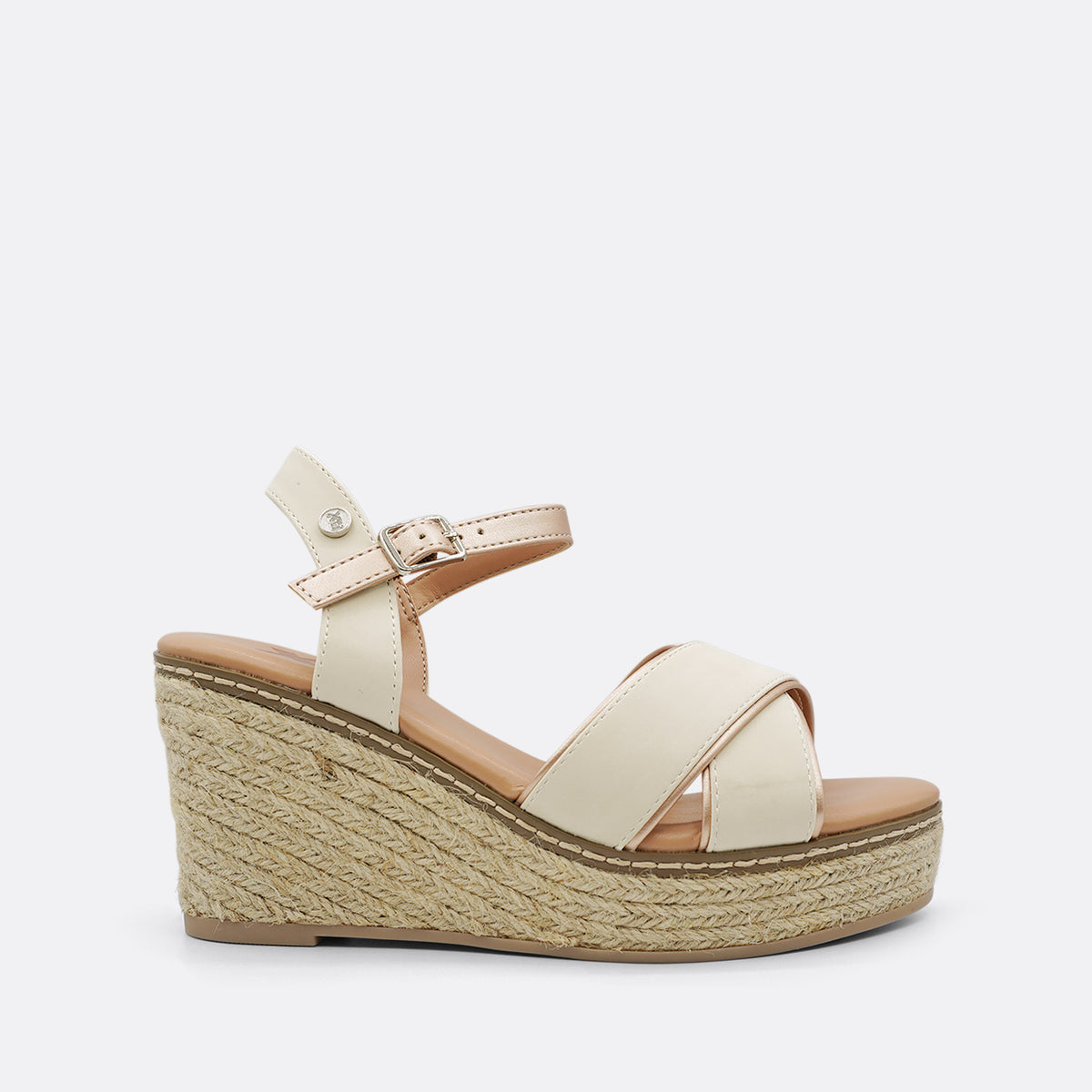 XTI Sasha Beige Espadrille Wedge Heel