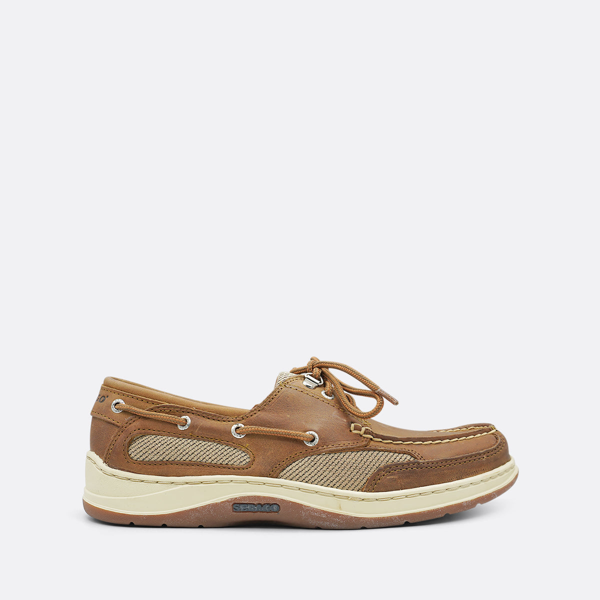 Sebago Clovehitch Waxed Brown Leather Boat Shoe