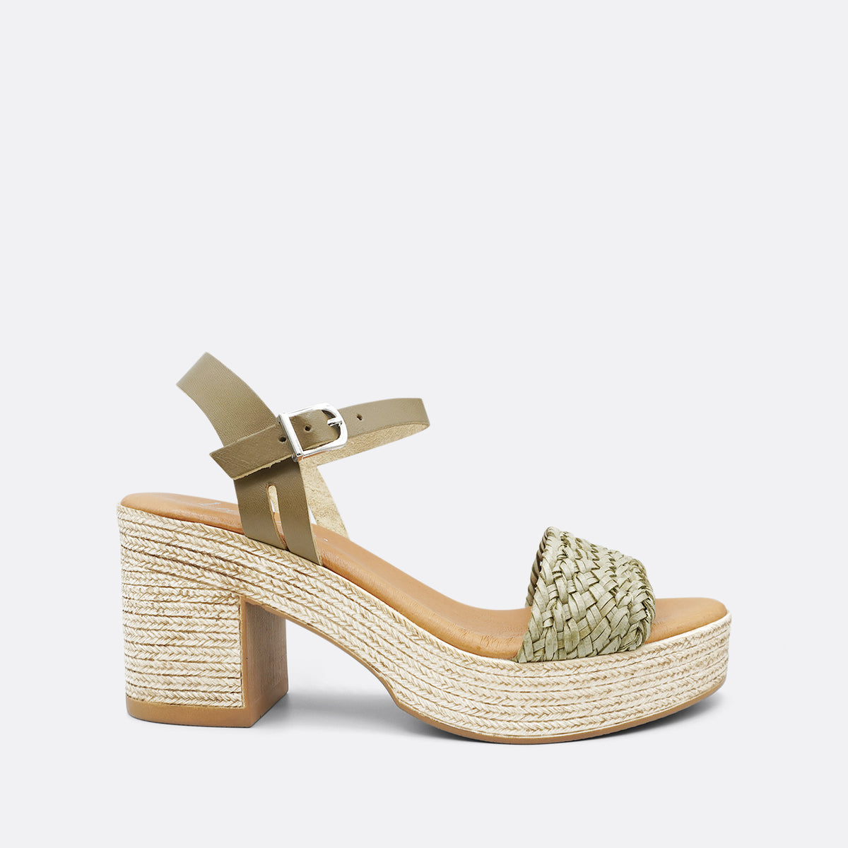 Luxdive Bari Khaki Green Leather Heel