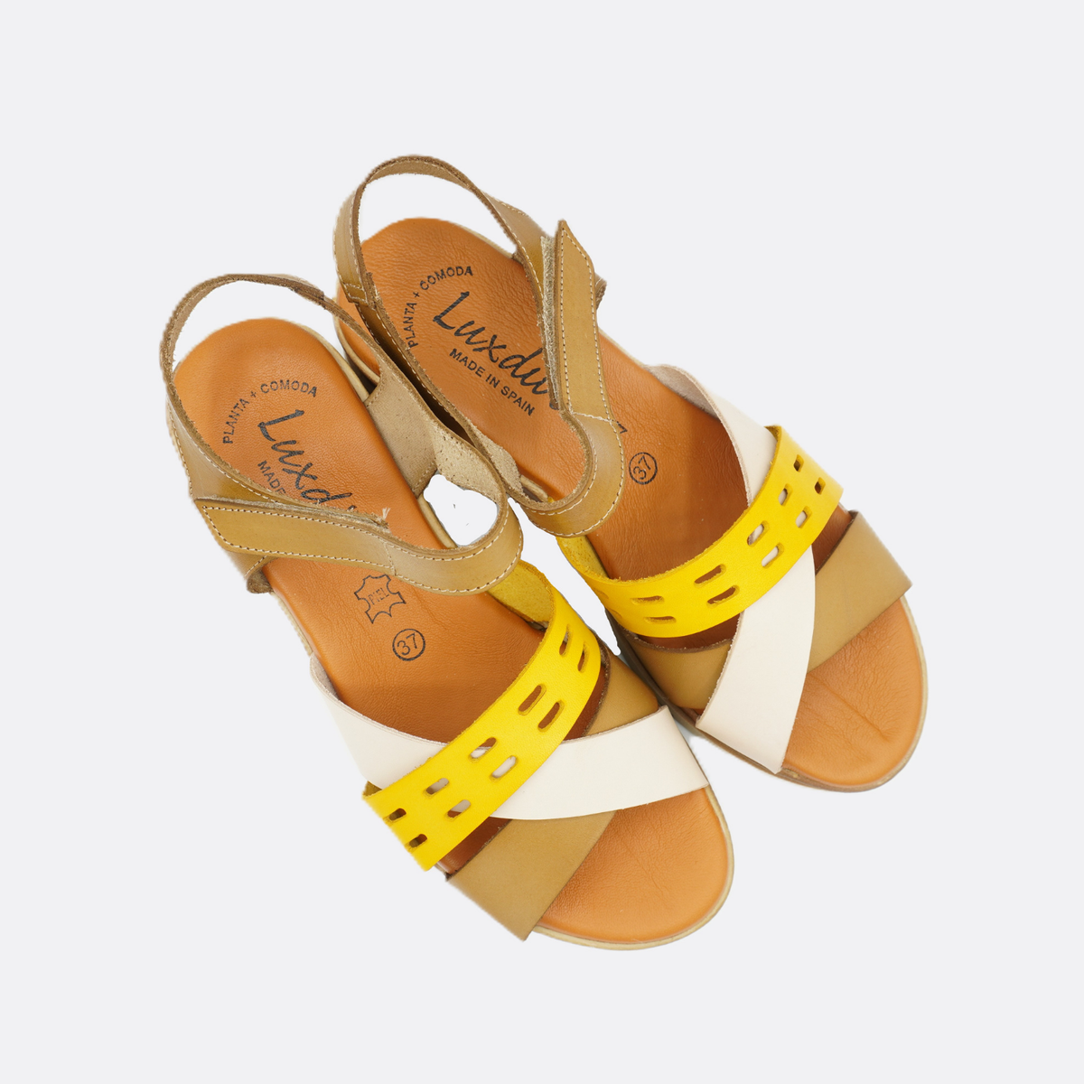 Luxdive Agrigento Termul Yellow Leather Wedge Sandal - Premium Footwear Port Douglas