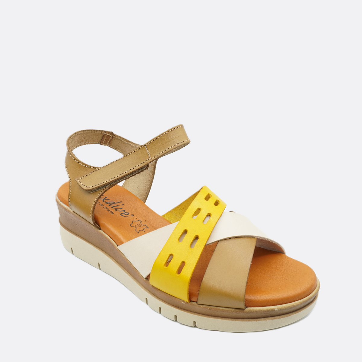 Luxdive Agrigento Termul Yellow Leather Wedge Sandal - Premium Footwear Port Douglas