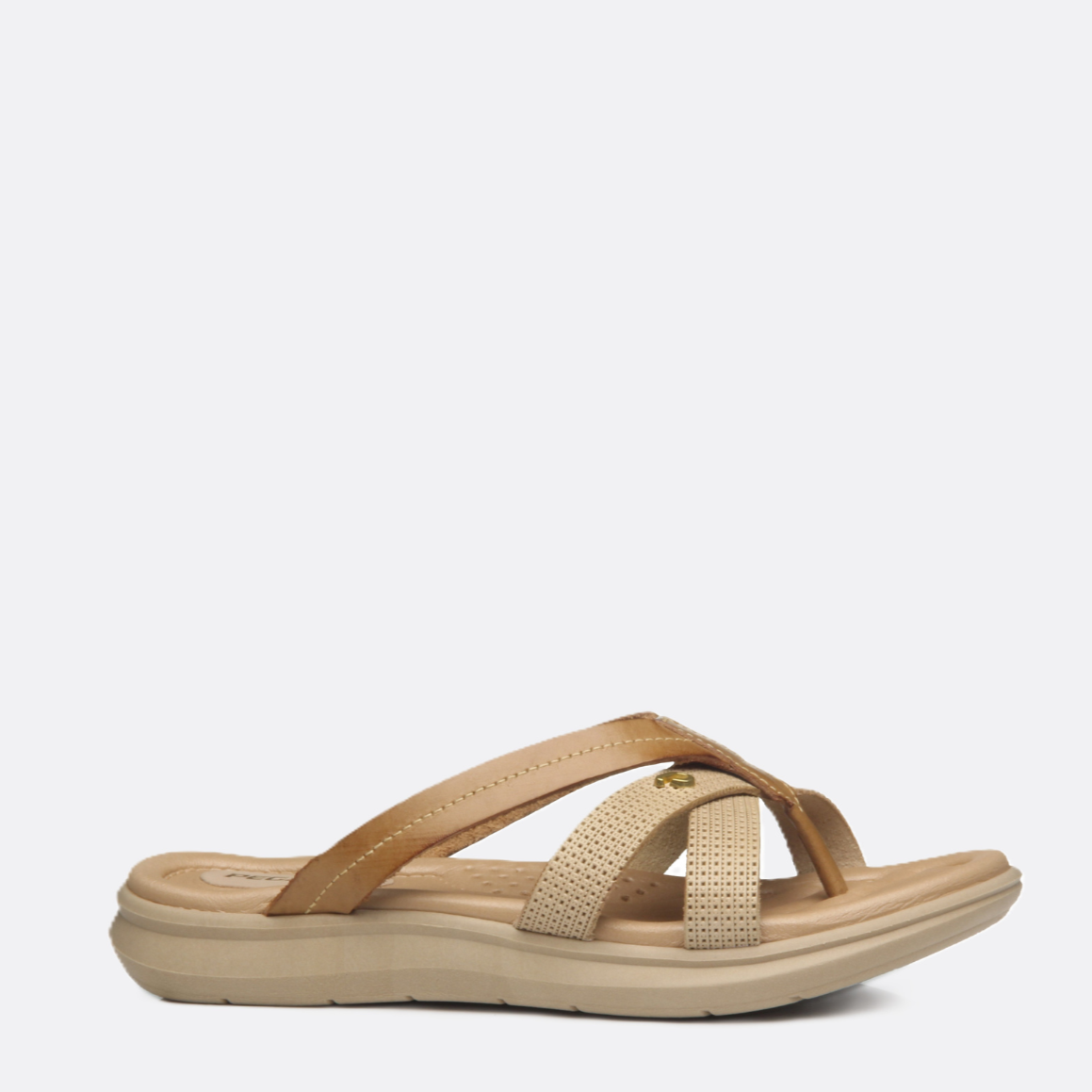 Pegada Gabriela Leather Women's Thong Creme Whisky