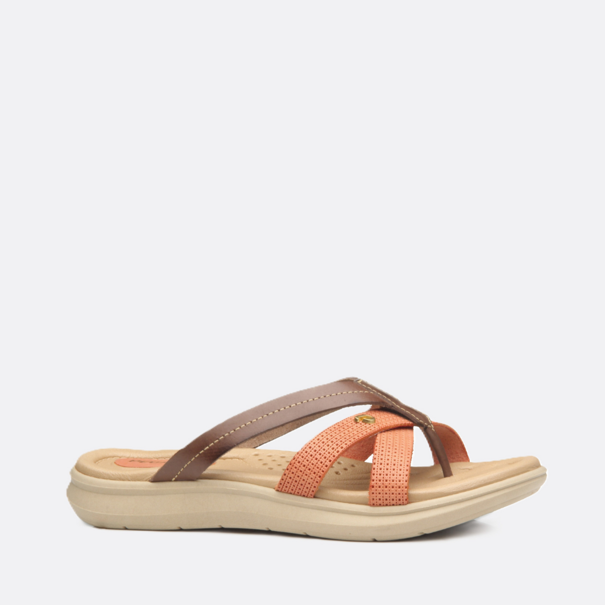 Pegada Gabriela Leather Women's Thong Orange Terracotta