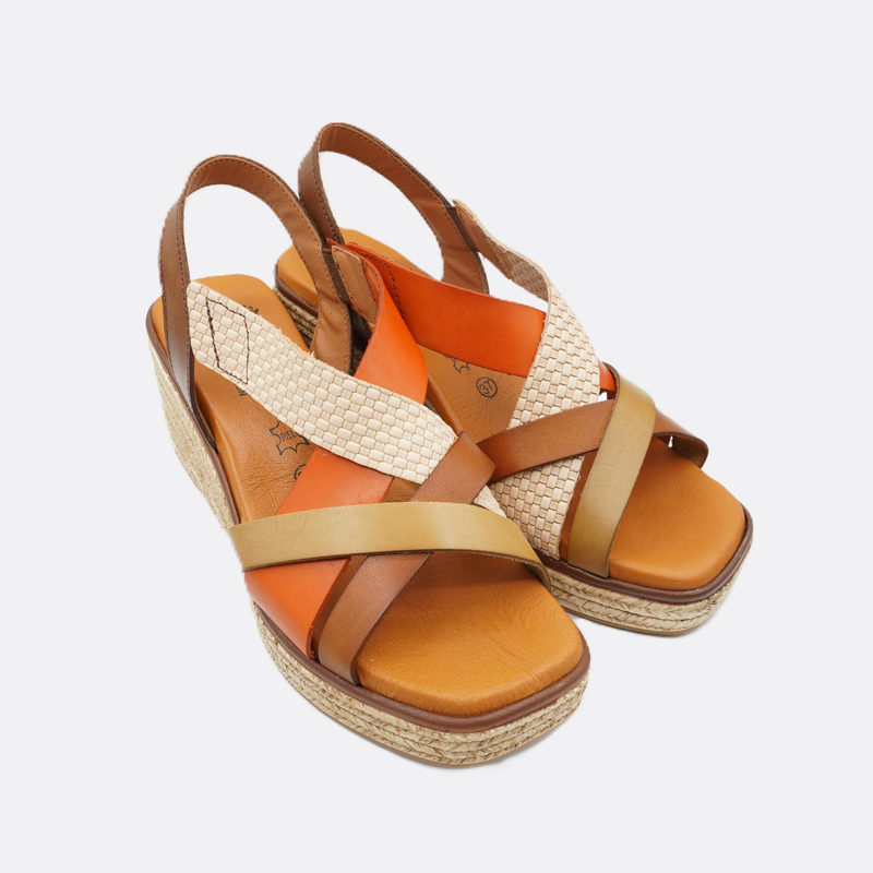 Luxdive Scoplello Leather Marara Terracotta Wedge Heel - Premium Footwear Port Douglas