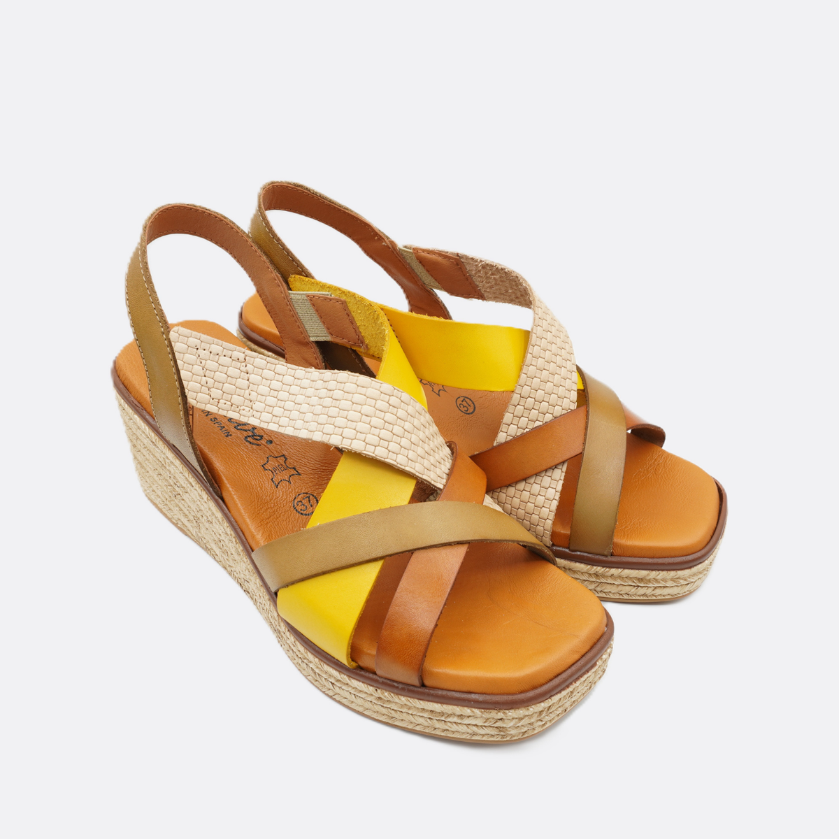Luxdive Scoplello Leather Tergia Yellow Wedge Heel - Premium Footwear Port Douglas