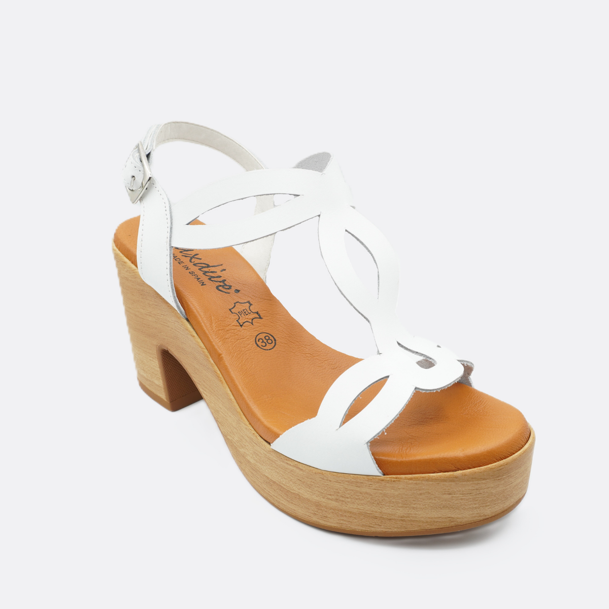 Luxdive Licata Leather White Heel - Premium Footwear Port Douglas