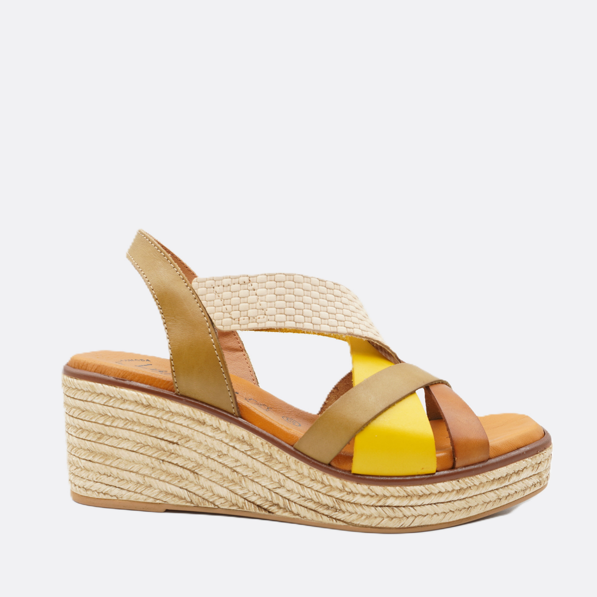 Luxdive Scoplello Leather Tergia Yellow Wedge Heel - Premium Footwear Port Douglas