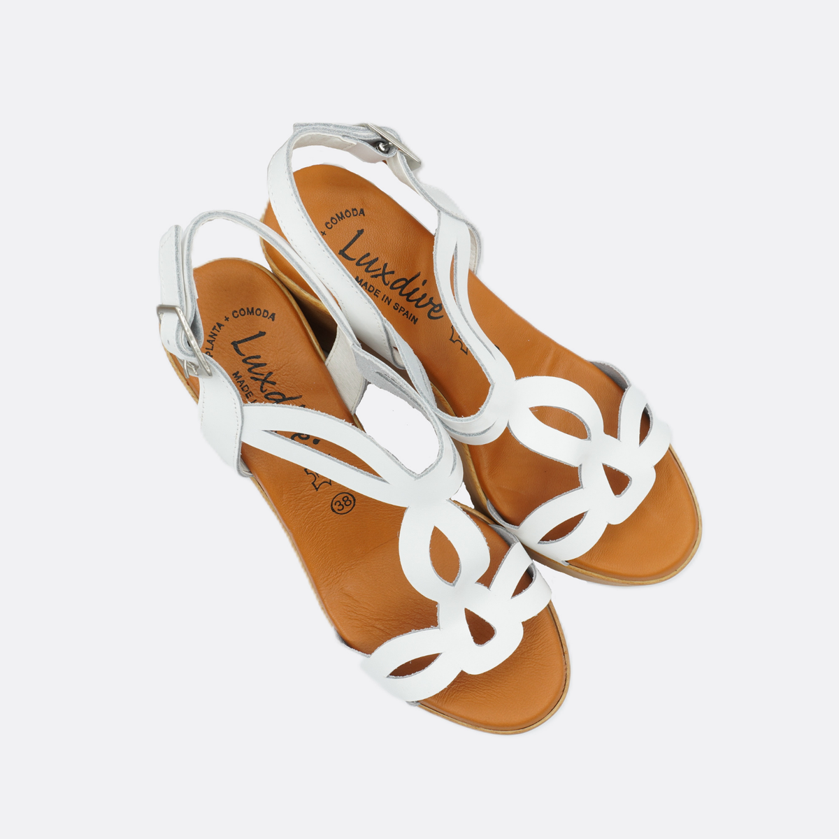 Luxdive Licata Leather White Heel - Premium Footwear Port Douglas