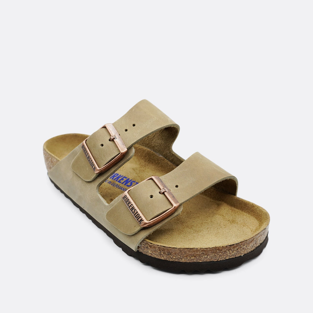 Birkenstock Arizona Waxy Leather Tobacco Soft Foot Bed