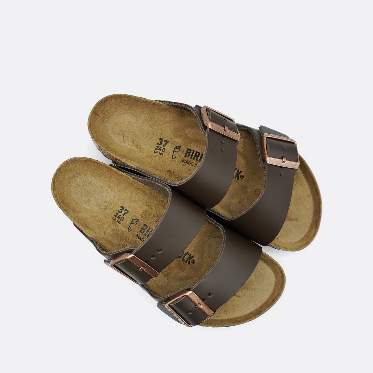 Birkenstock Arizona Natural Smooth Leather Dark Brown