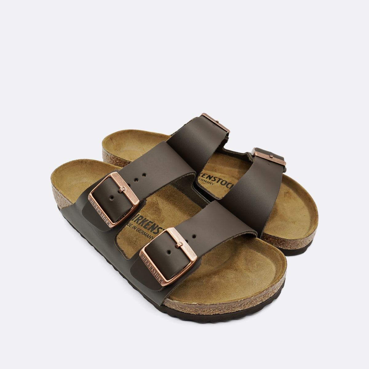 Birkenstock Arizona Natural Smooth Leather Dark Brown