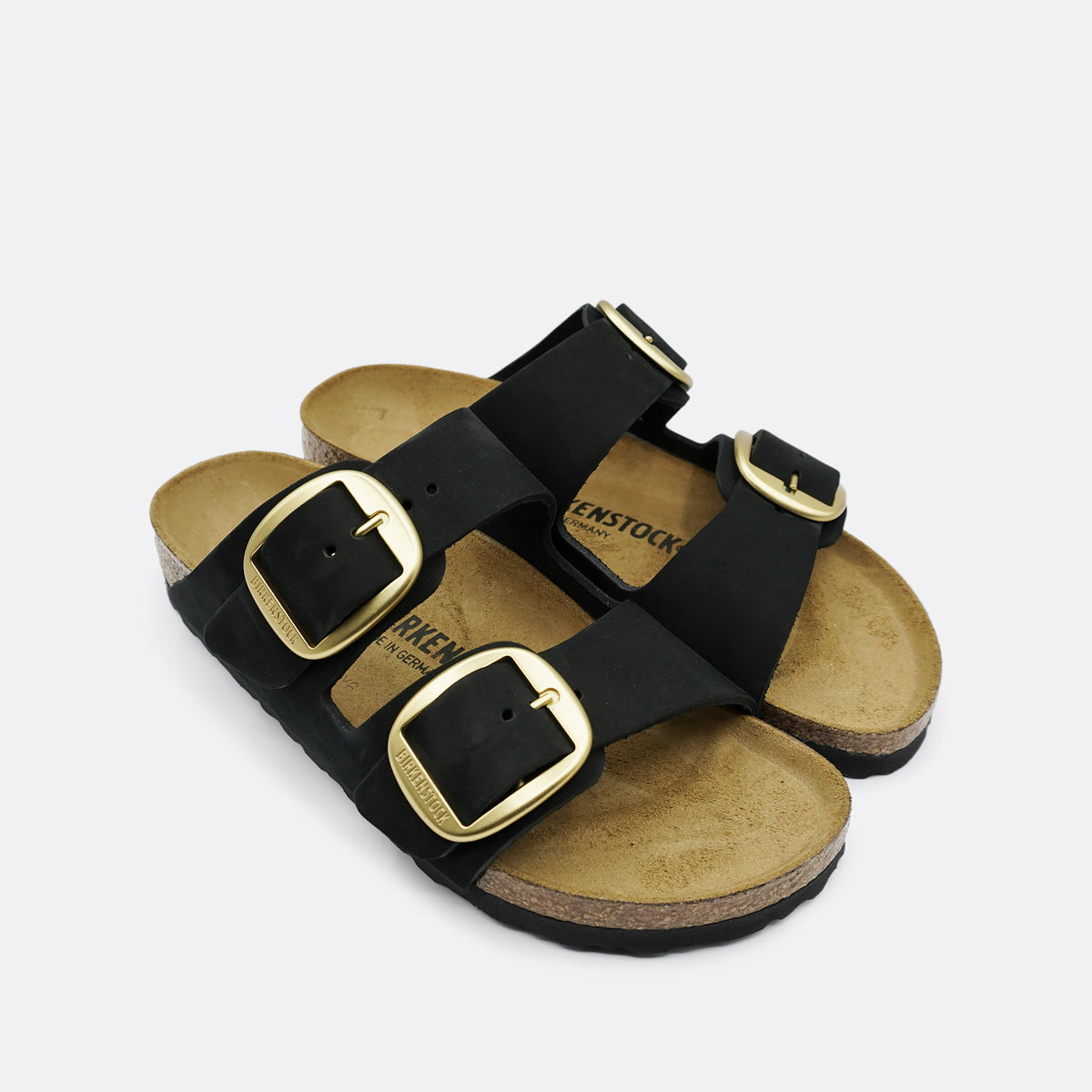 Birkenstock Arizona Big Buckle Nubuck Leather Narrow Fit Black