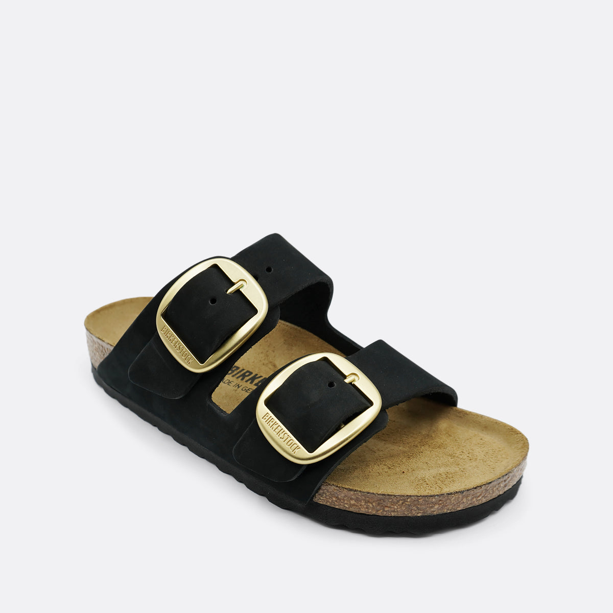 Birkenstock Arizona Big Buckle Nubuck Leather Narrow Fit Black