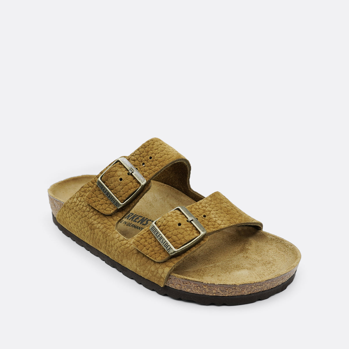 Birkenstock Arizona Tumbled Nubuck Narrow Leather Desert Buck Tea