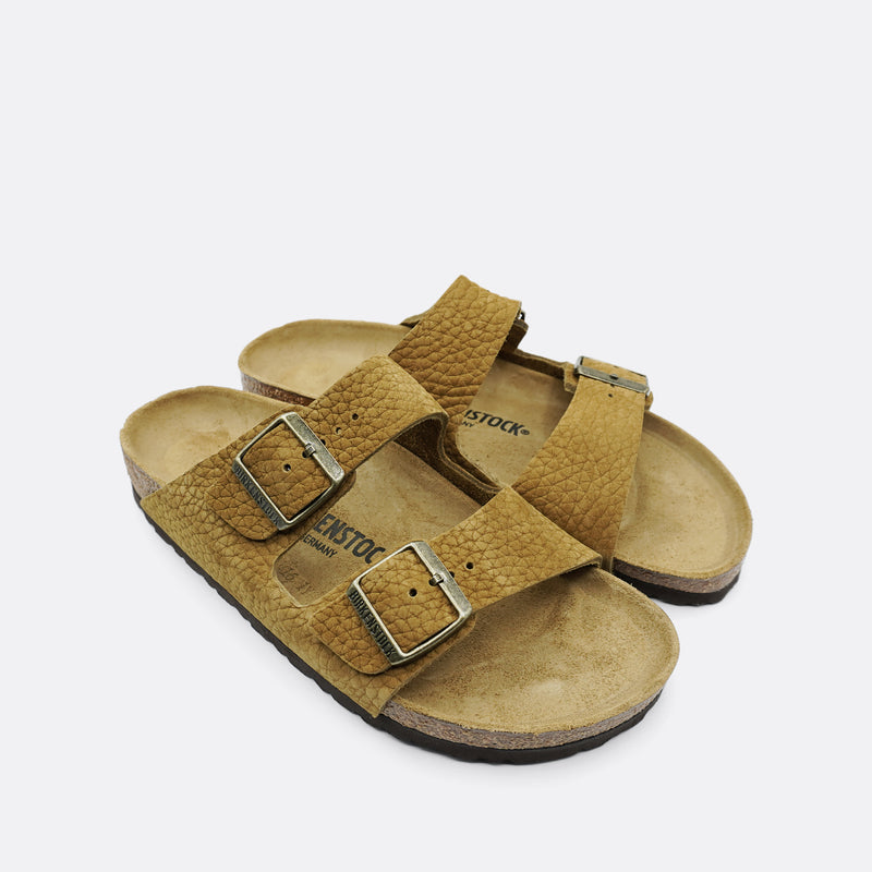 Birkenstock Arizona Tumbled Nubuck Narrow Leather Desert Buck Tea