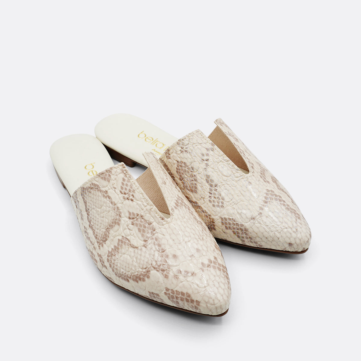 Beira Rio Verniz Croco White Slide