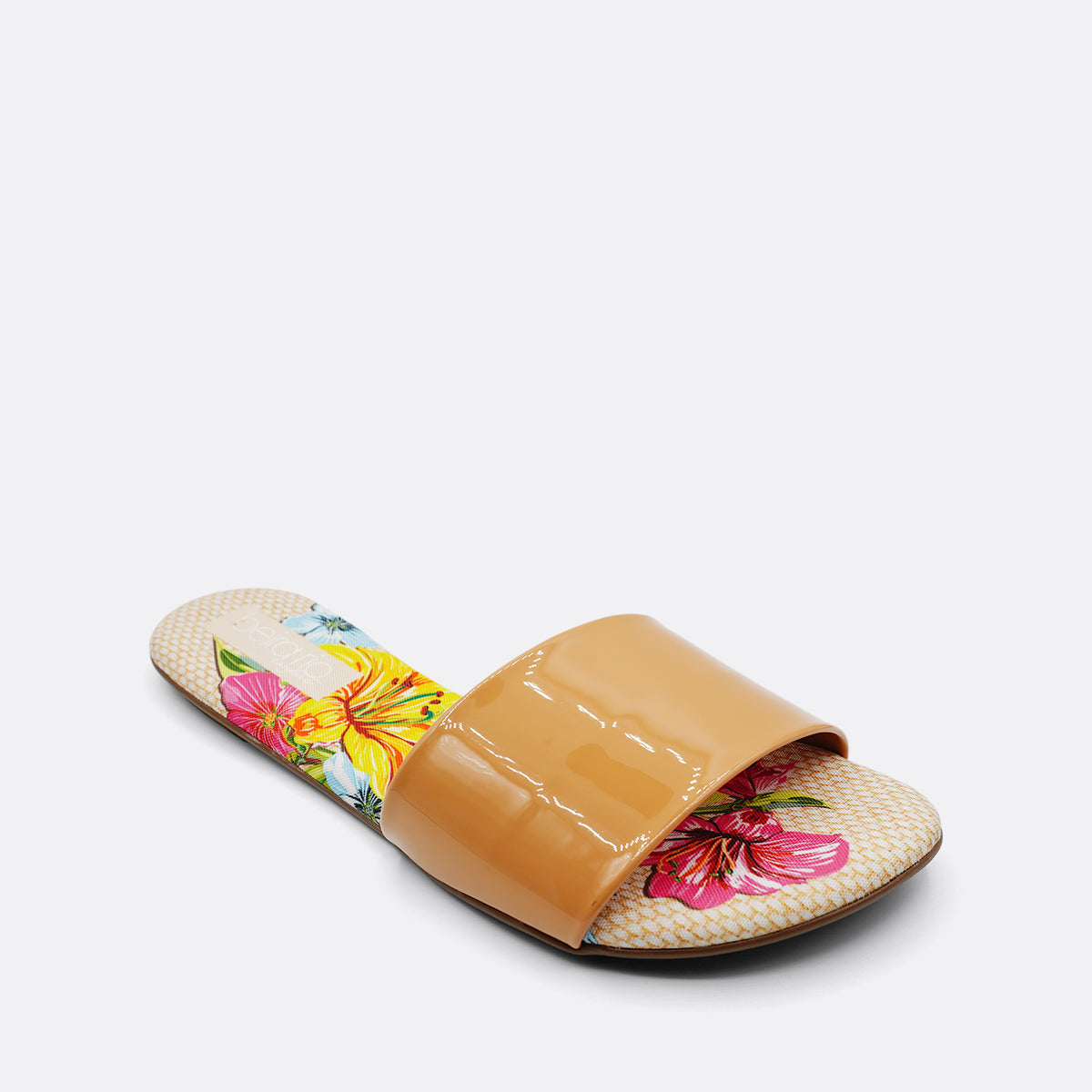 Beira Rio Tecido Floral Single Strap Sand Slide