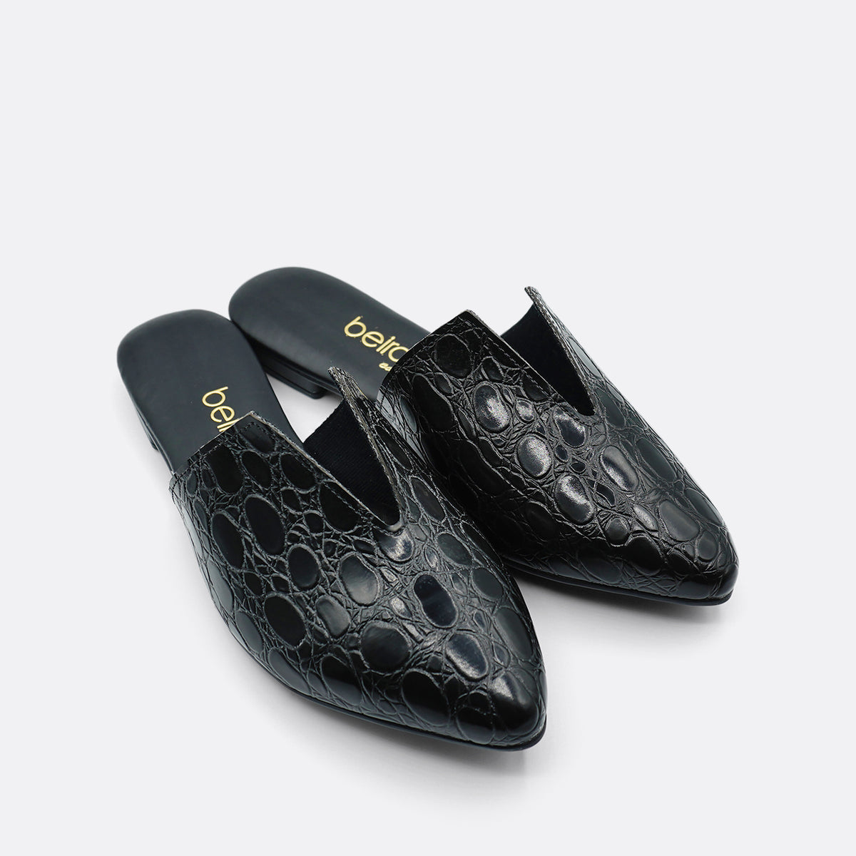 Beira Rio Verniz Croco Black Slide