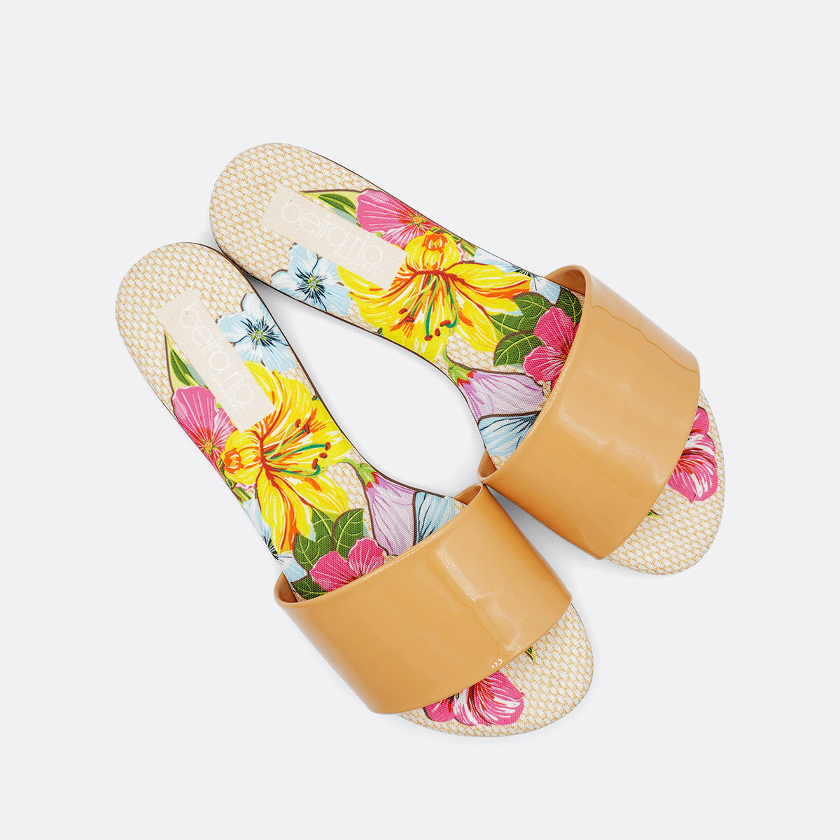 Beira Rio Tecido Floral Single Strap Sand Slide