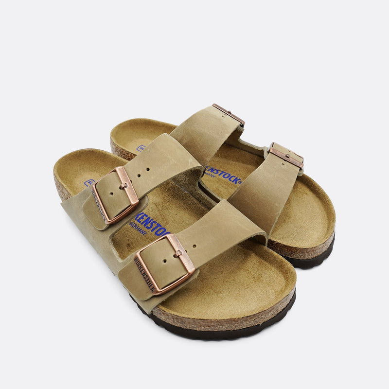 Birkenstock Arizona Waxy Leather Tobacco Soft Foot Bed